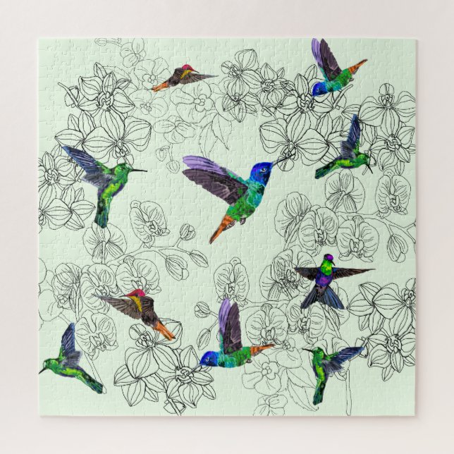 Puzzle Spring Birds - Hummingbirds (Vertical)