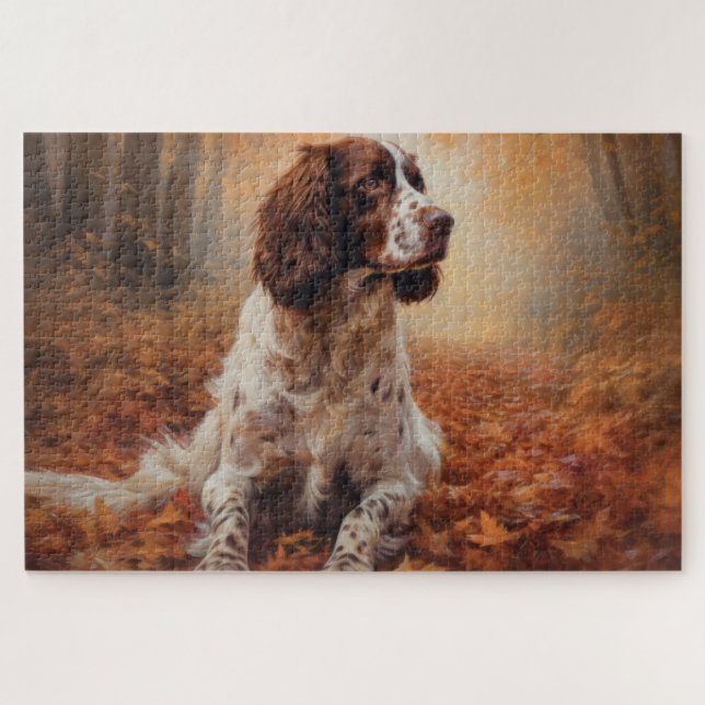 Puzzle Springer Spaniel en otoño se inspira en las hojas  (Horizontal)