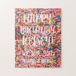Puzzle Sprinkles de texto de personalizado | Cumpleaños f