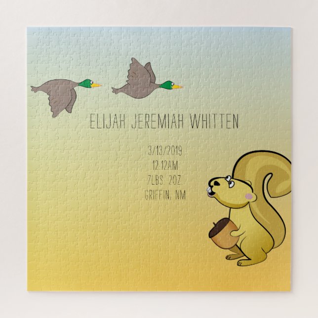 Puzzle Squirrel and Duck Baby Birth Stats (Vertical)