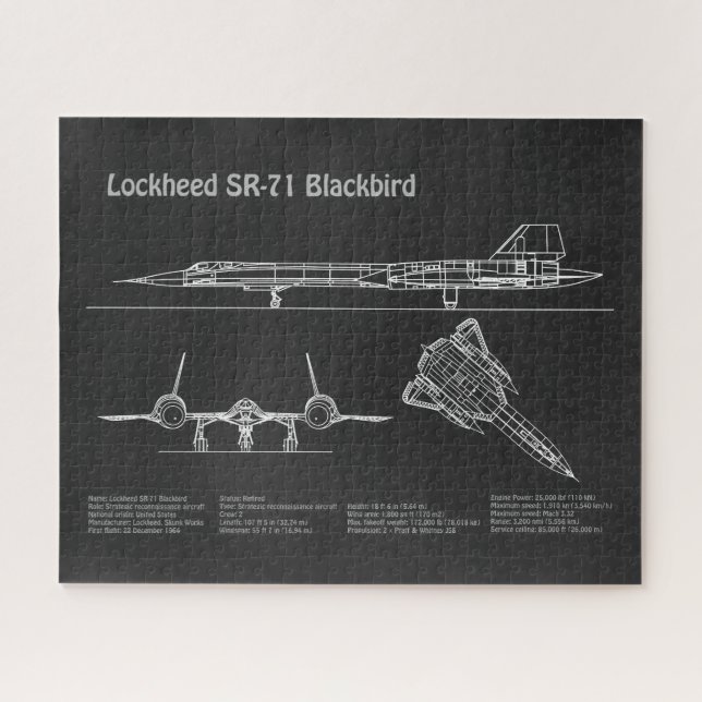 Puzzle SR-71 Blackbird - Planes de Plano de Plano Azul de (Horizontal)