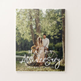 Puzzle Sr. y Sra. Happy Boda Aniversario Personalizado Fo