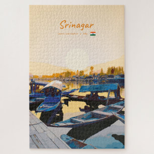 Puzzle Srinagar, India - Barcas Shikara en el lago Dal