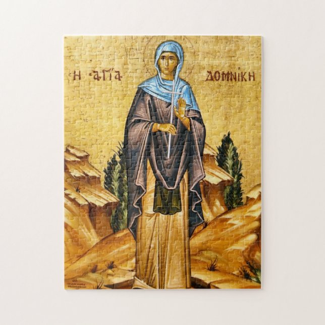 Puzzle St. Domnica of Constantinople Orthodox Icon (Vertical)