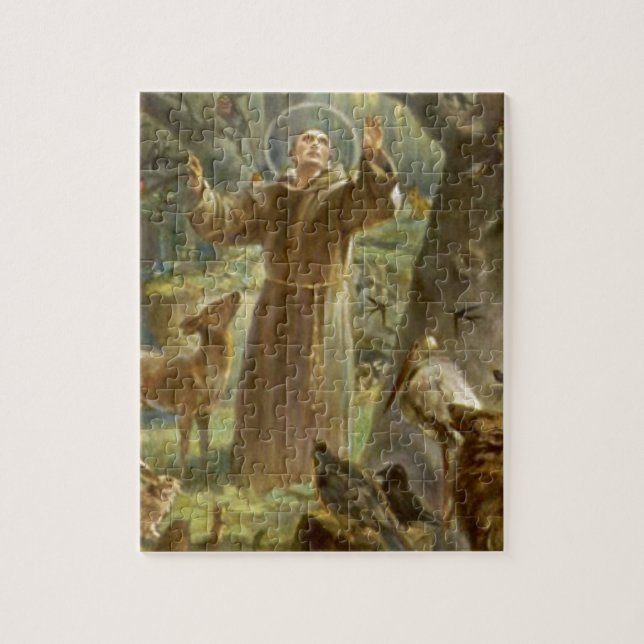 Puzzle St Francis de Assisi que predica a los animales (Vertical)