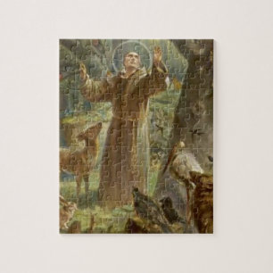 Puzzle St Francis de Assisi rodeó por los animales