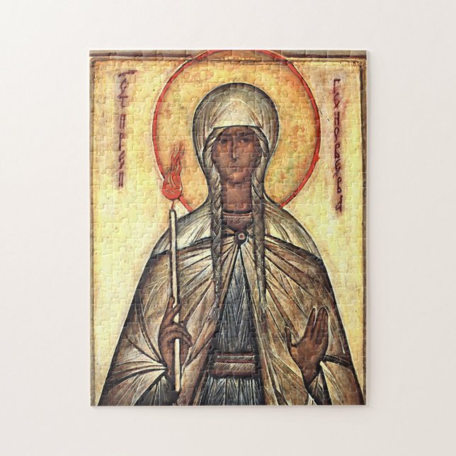 Puzzle St. Genevieve of Paris Orthodox Christian Icon (Vertical)