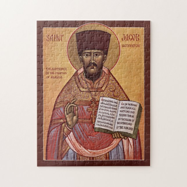 Puzzle St. Jacob of Alaska Orthodox Christian Icon (Vertical)