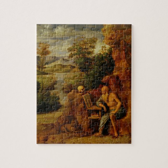Puzzle St Jerome, c.1500 (aceite en el panel) (Vertical)