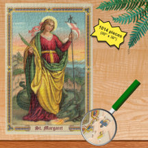 St. Margaret con un cartel de dragón y resurrecció