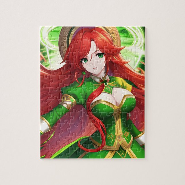 Puzzle St. Patricks Day Anime Woman (Vertical)