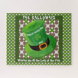Puzzle St Patricks Day Leprechaun Gorra Monogram Irish Lu