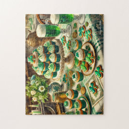 Puzzle St Patrick's Day Table, Irish Celebration Cupcakes