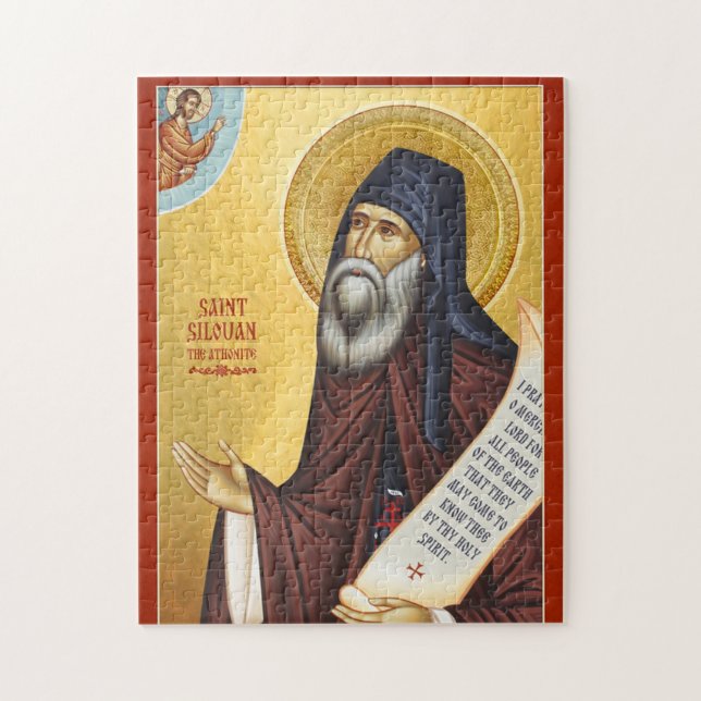 Puzzle St. Silouan the Athonite Orthodox Christian Icon (Vertical)