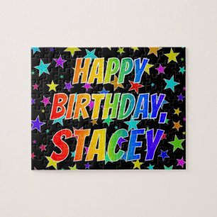 Puzzle "STACEY" Nombre, Diversión "FELIZ CUMPLEAÑOS"