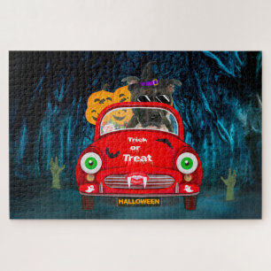 Puzzle Staffordshire Perro Conduciendo Coche Espeluznante