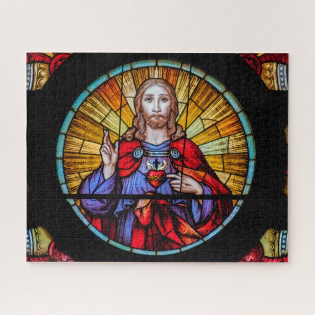Puzzle Stained Glass Window of Jesus (Horizontal)
