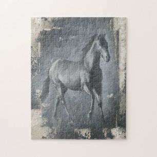 Puzzle Stallion negro en ejecución