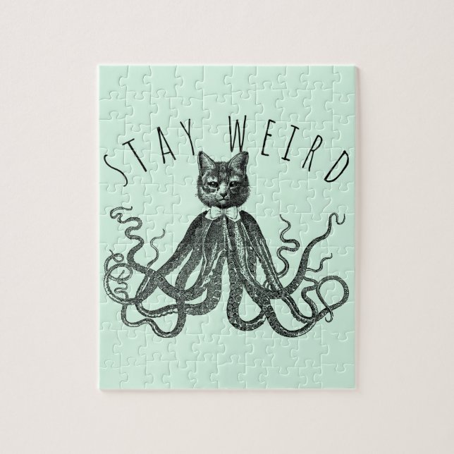 Puzzle Stay Weird Catopus Cat and Octopus Mashup (Vertical)
