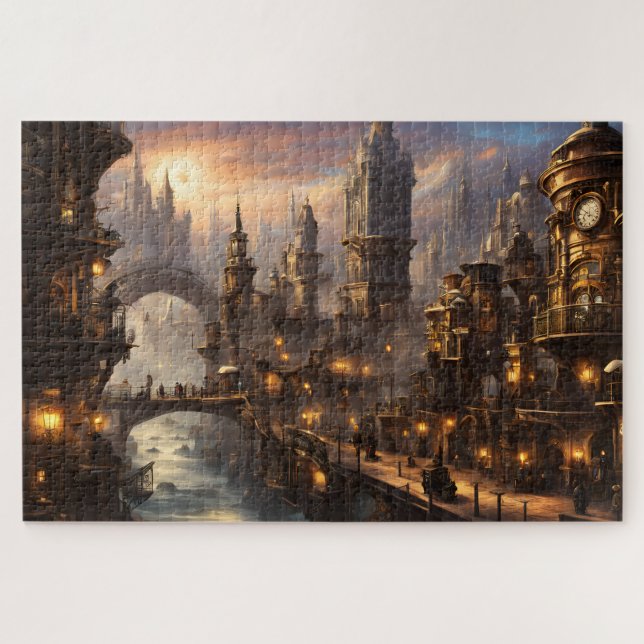 Puzzle Steampunk City en Twilight (Horizontal)