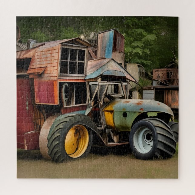 Puzzle Steampunk Funda Steam Tractor & Barn (Vertical)