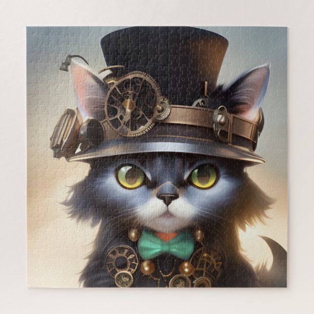 Puzzle Steampunk Kitten (Vertical)