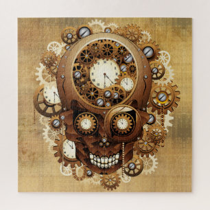 Puzzle Steampunk Skull Estilo Gótico