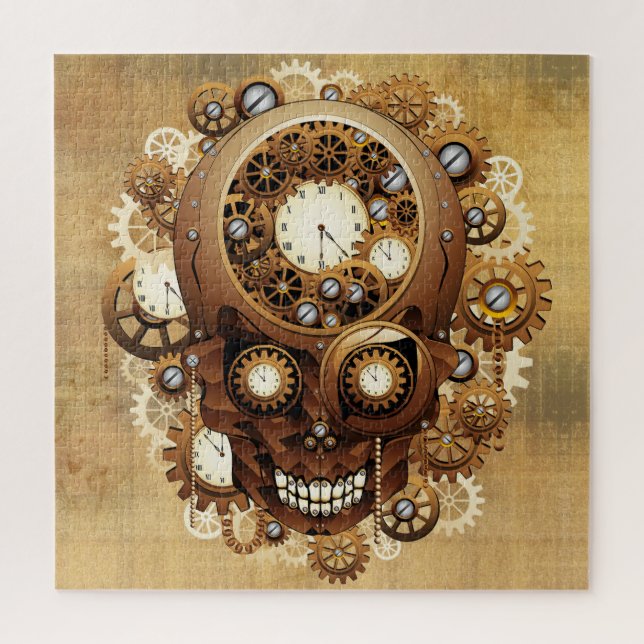 Puzzle Steampunk Skull Estilo Gótico (Vertical)