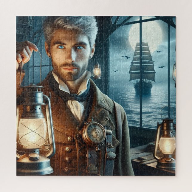 Puzzle Steampunk Vintage Victorian Lighthouse Keeper (Vertical)