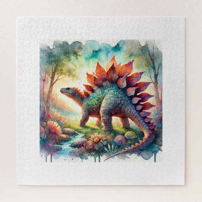 Puzzle Stegosaurus in Watercolor 180724AREF126 - Watercol (Vertical)