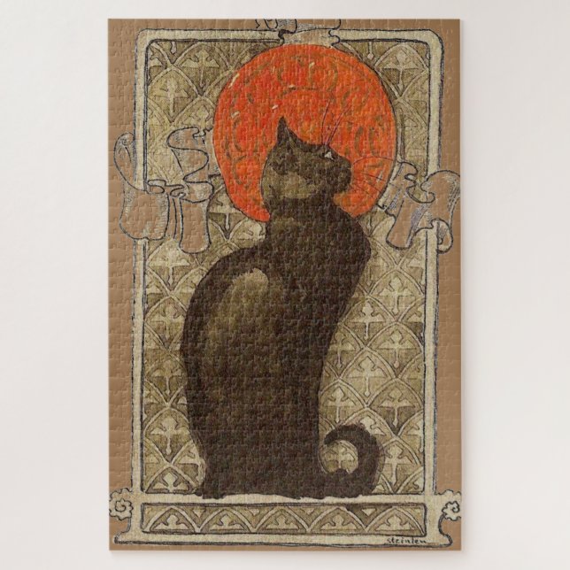 Puzzle Steinlein Cat Art Nouveau Advertisement Animals (Vertical)
