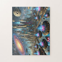 Puzzle Stellar Cities Futuristic Neon Cityscape