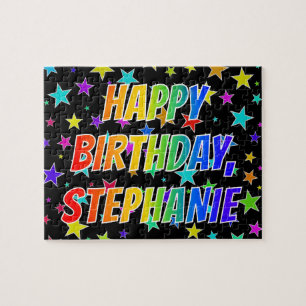 Puzzle "STEPHANIE" Nombre, Divertido "FELIZ CUMPLEAÑOS"