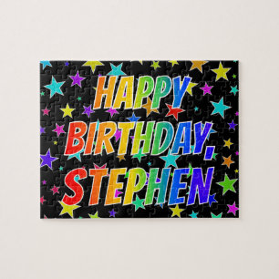 Puzzle "STEPHEN" Nombre, Diversión "FELIZ CUMPLEAÑOS"