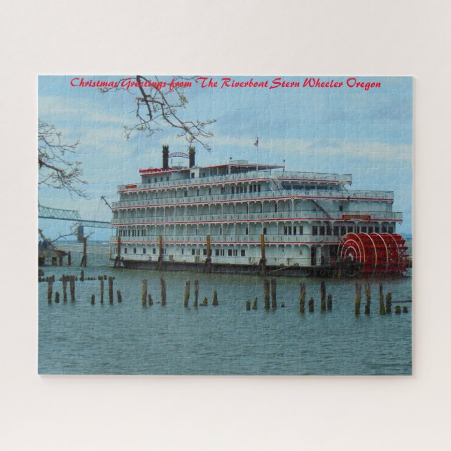 Puzzle Stern Wheeler Oregon. Felicitaciones de Navidad (Horizontal)