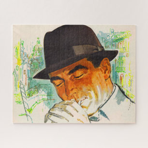 Puzzle Stetson gorra man encendiendo un cigarrillo