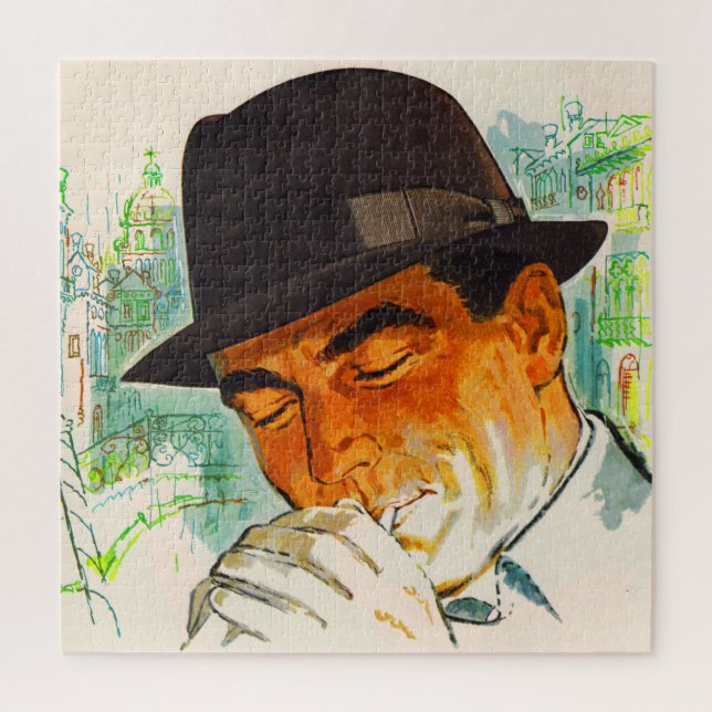 Puzzle Stetson gorra man encendiendo un cigarrillo (Vertical)