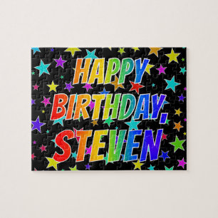 Puzzle "STEVEN" Nombre, Diversión "FELIZ CUMPLEAÑOS"