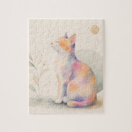 Puzzle Stille Katze im Mondlicht