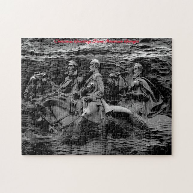Puzzle Stone Mountain Georgia. Felicitaciones de Navidad (Horizontal)