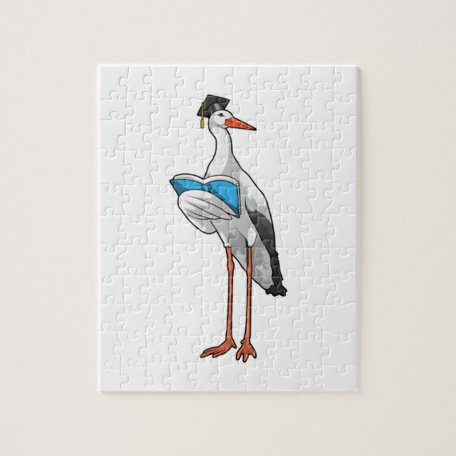 Puzzle Stork como profesor con libro (Vertical)