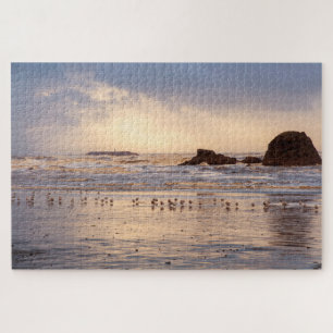 Puzzle Stormy Sunset en la Costa de Washington