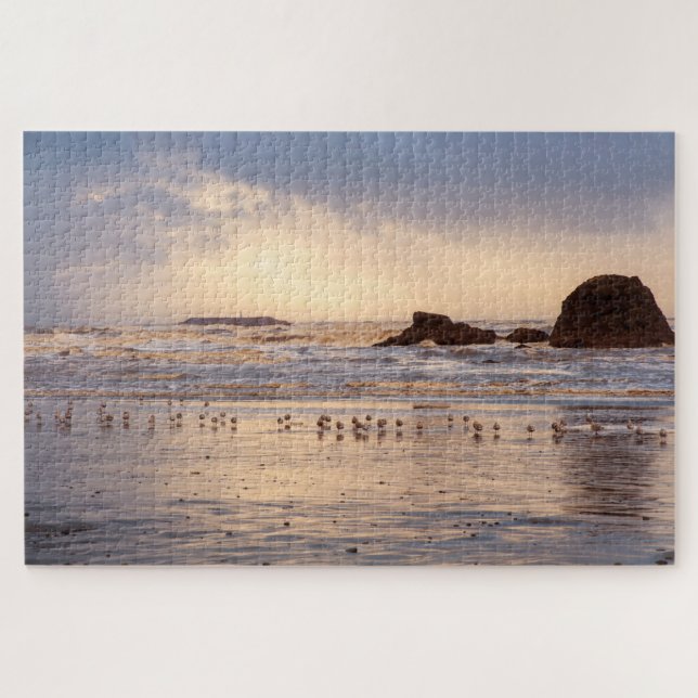 Puzzle Stormy Sunset en la Costa de Washington (Horizontal)