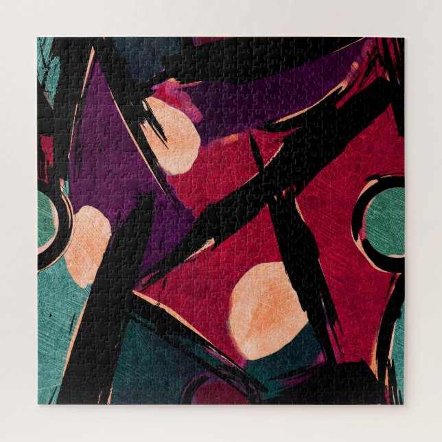 Puzzle Streaks del arcoiris: Textura acrílica abstracta (Vertical)