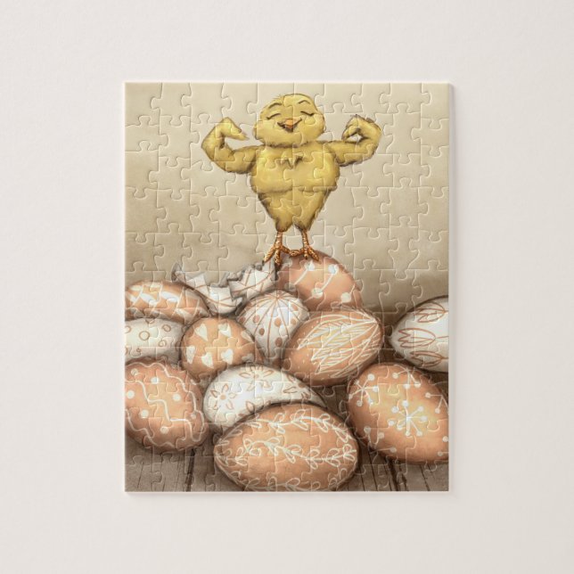 Puzzle Strong Chick Card (Vertical)