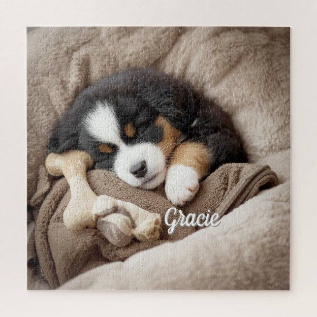 Puzzle Stunning Bernese Mountain Dog Personalized (Vertical)