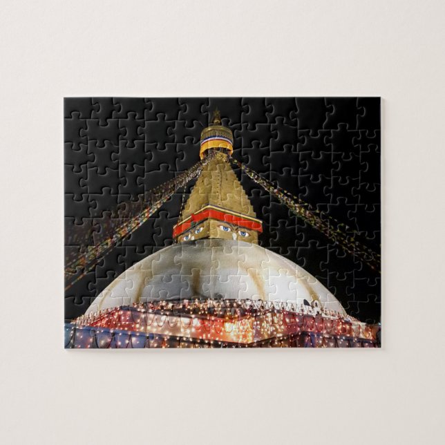Puzzle Stupa Boudhanath, Katmandú de noche - Nepal (Horizontal)