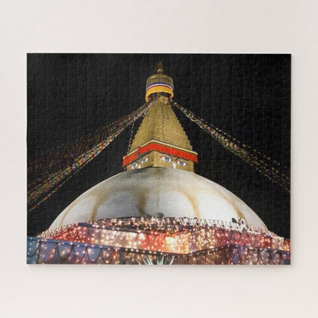Puzzle Stupa Boudhanath, Katmandú de noche - Nepal (Horizontal)