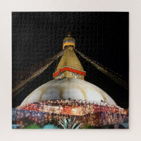 Stupa Boudhanath, Katmandú de noche - Nepal