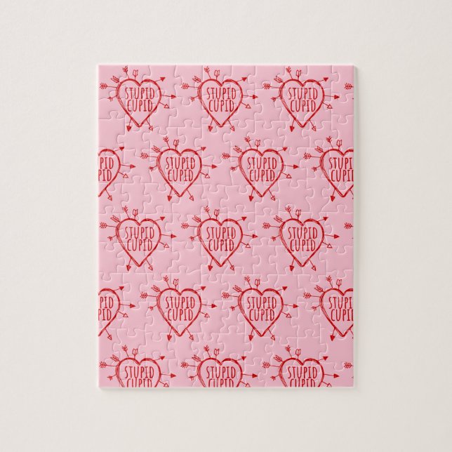 Puzzle Stupid Cupid Heart With Arrows Funny Sarcastic (Vertical)
